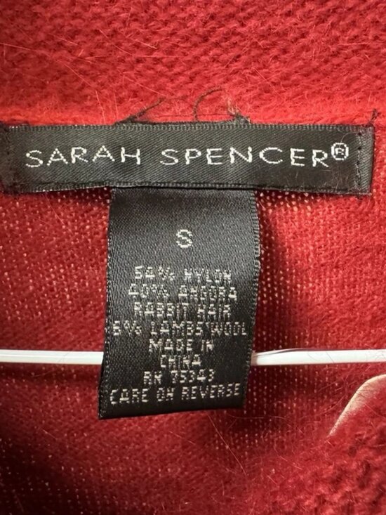 Sarah Spencer,Woman,Sweater Cashmere Red+Skirt Black Rayon Set,Sz S,Long Sleeve! - Picture 8 of 13